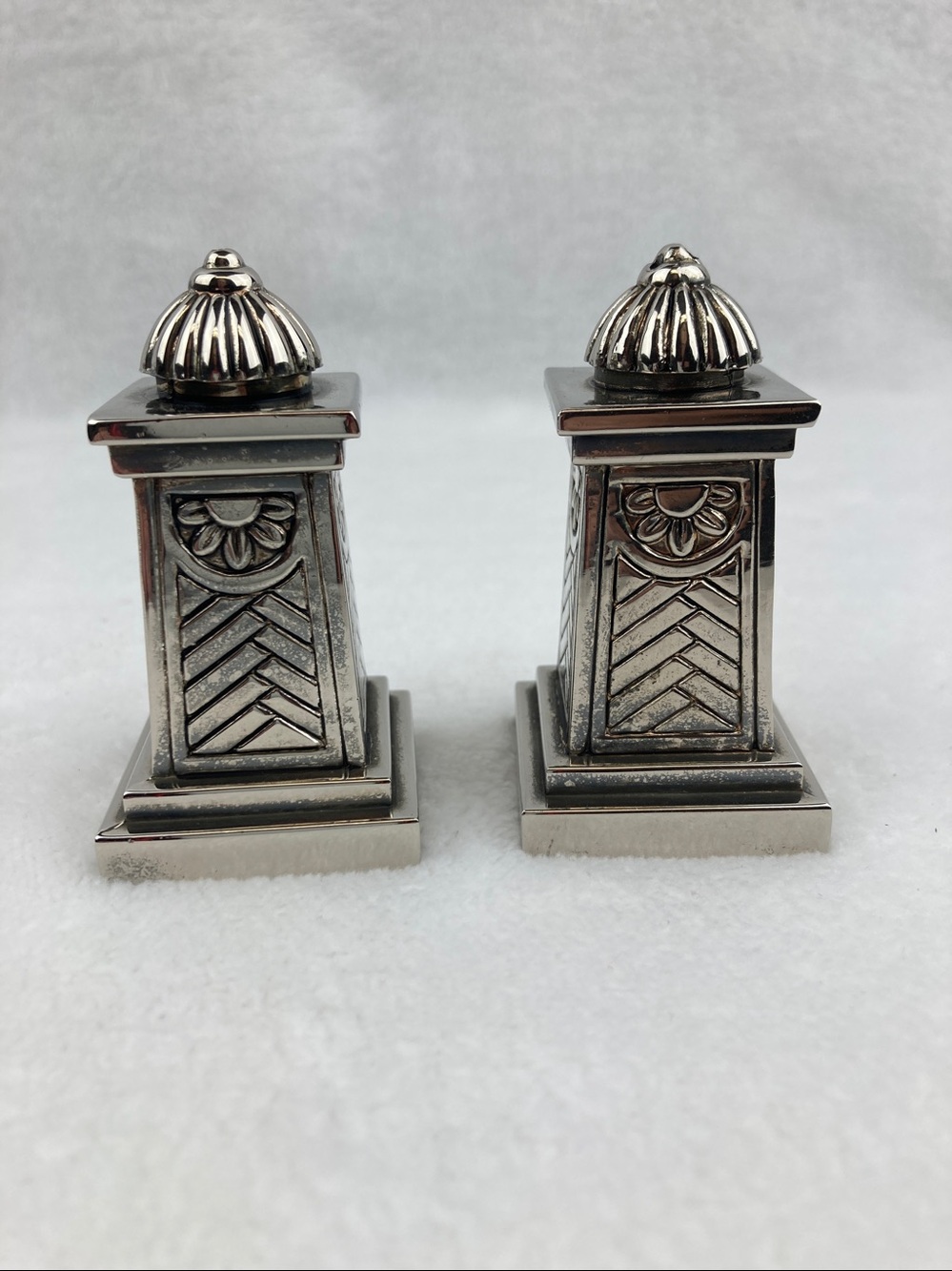 Petite Silver Plate Salt & Pepper Shaker Set 2.75”